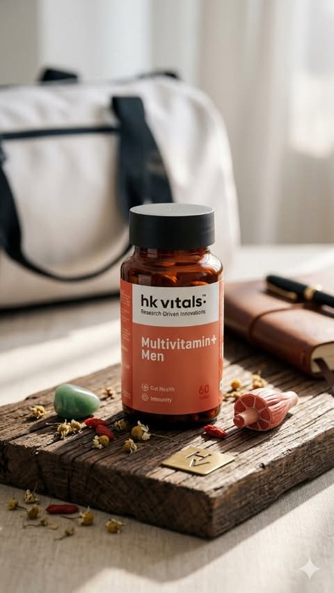 Instagram post by an influencer for HK Vitals. Caption reads: Stock @hkvitals multivitamin Shop from [...].