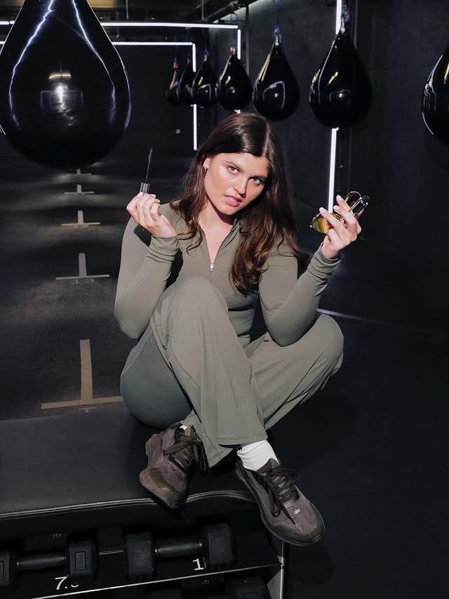 Instagram post by an influencer for L'Oréal Paris. Caption reads: Pilates w @lorealparis to celebrate The....
