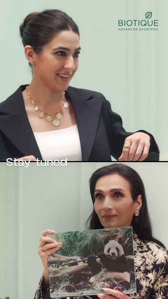 Instagram post by @vinita.jain.biotique for Biotique. Caption reads: Vinita Jain and Sara are in for a guessing game....