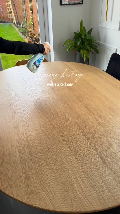 Instagram post by @athomewithalicemay for La Redoute. Caption reads: [...] Meet our new dining set from the....