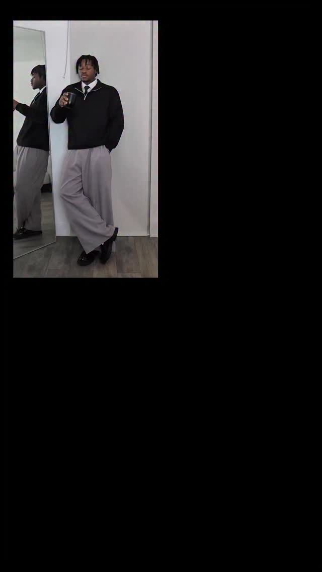 Instagram post by @jessesaah for boohooMAN. Caption reads: It’s straight quarter zips and matchas around here....