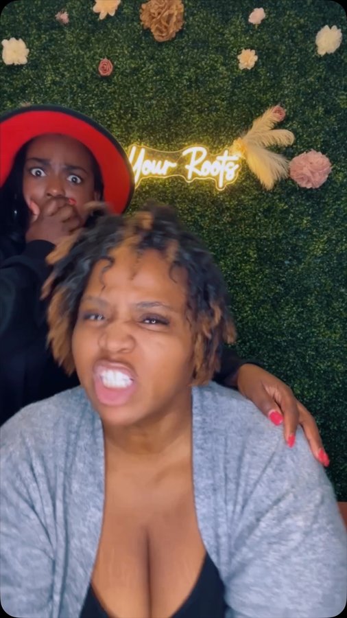 Instagram post by @cabriaanderson for Mayvenn. Caption reads: Sis got a Sew-in over her Locs using @mayvennhair....