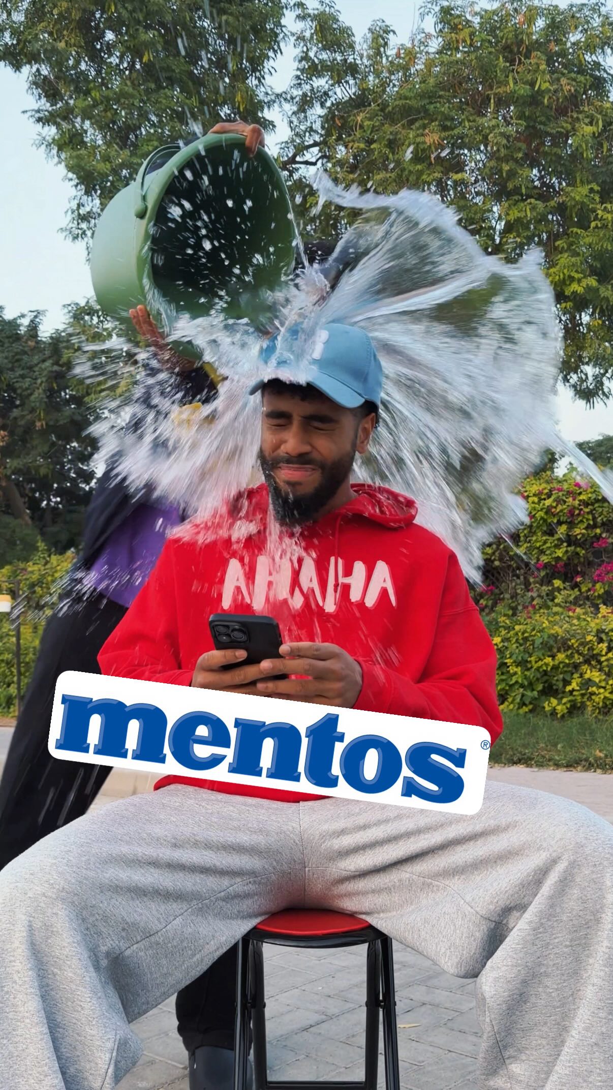 Instagram post by @mixednaz for Mentos. Caption reads: Try Mentos Air Action and feel the chill for [...].