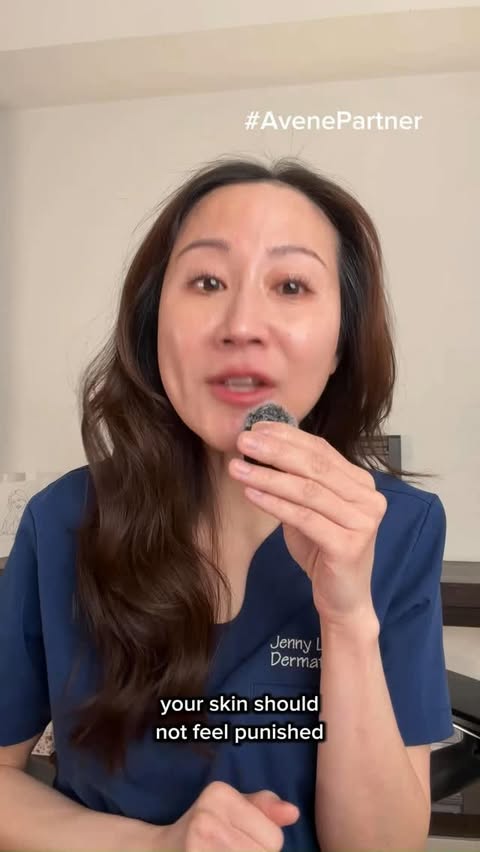 Instagram post by @derm.talk for Laboratoire Dermatologique Avène. Caption reads: Hot take: if your skin feels worse after washing,....