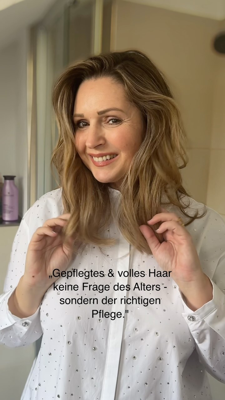 Instagram post by @eva_bou_ for Pureology. Caption reads: Anzeige// Gepflegtes & volles Haar - keine Frage....