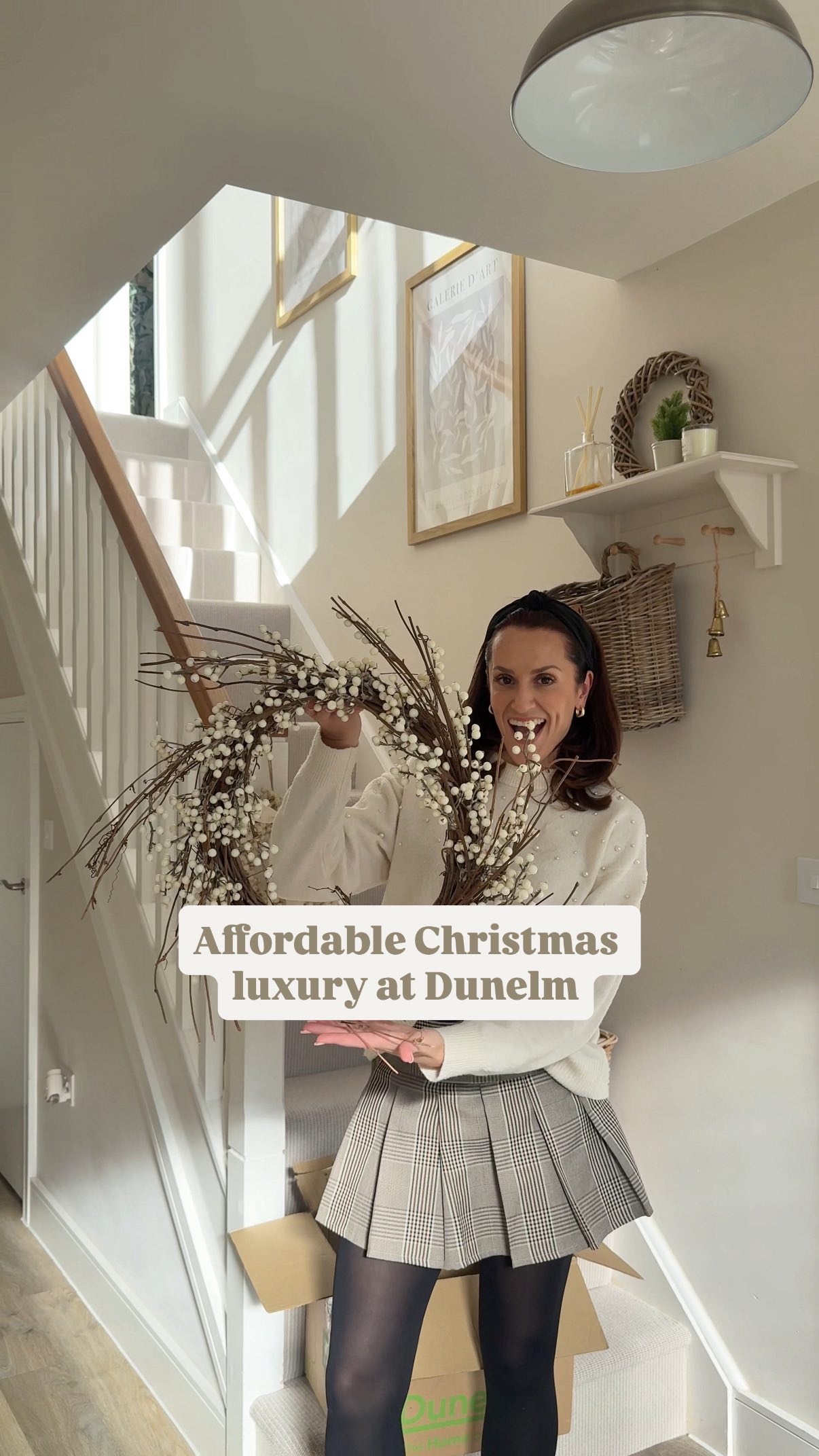 Instagram post by @reynoldsresidence for Dunelm. Caption reads: ad Affordable Christmas luxury at @dunelmuk....