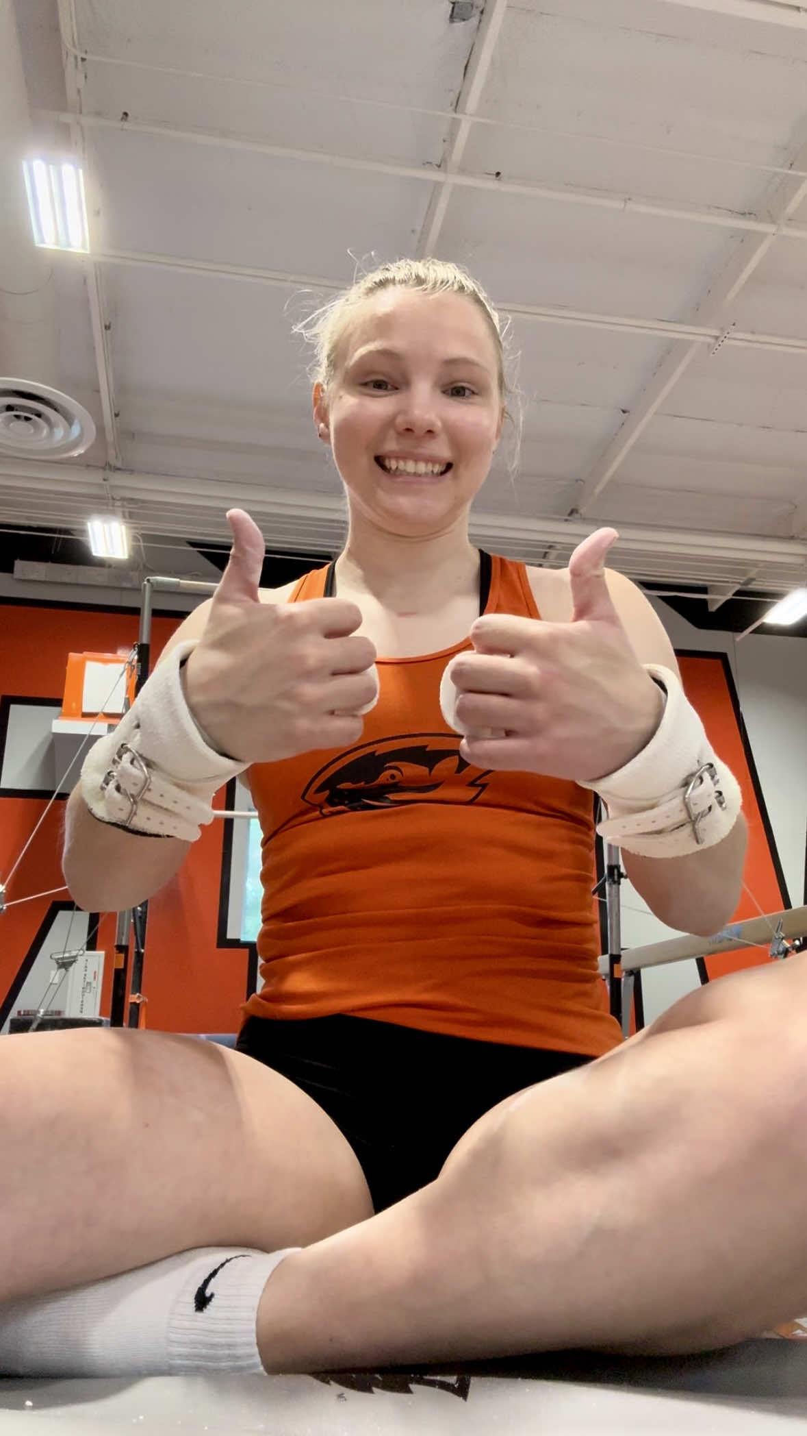 TikTok post by @jadeacarey for Ziploc. Caption reads: a bars vloggg from a few weeks ago #gymnastics....