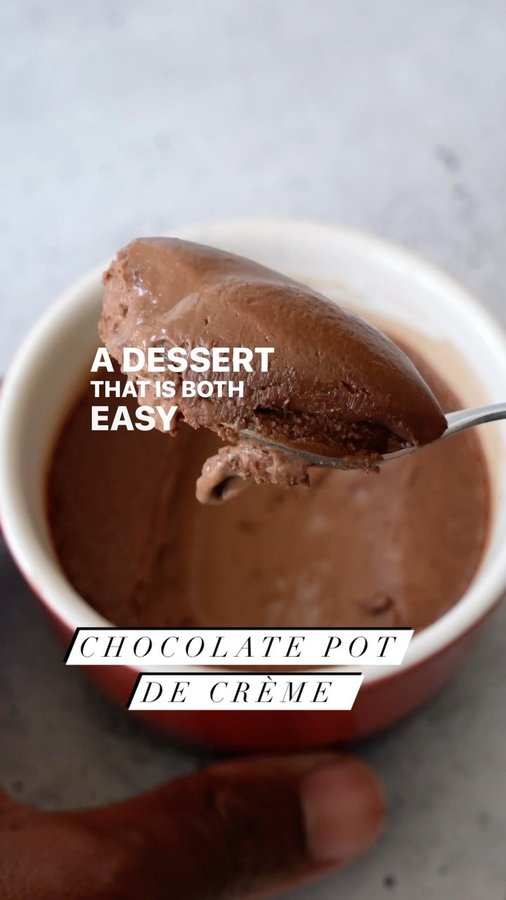 Instagram post by @thepastrynerd for Anova Culinary. Caption reads: Tips & recipe
 
Chocolate pot de crème is easy to....