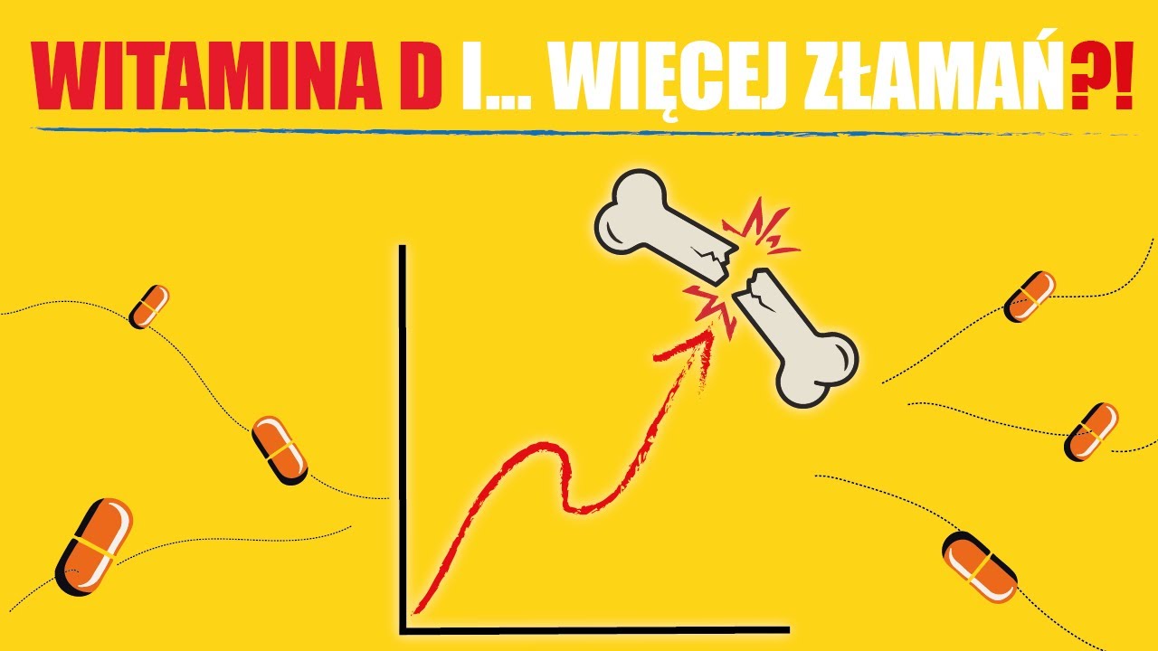 YouTube post by @BartoszCzekala for Mięsna Paczka. Caption reads: Too much vitamin D = osteopenia and weaker bones.