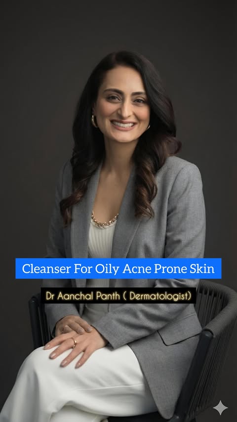 Instagram post by @dr.aanchal.md for Cetaphil. Caption reads: Oily Acne-prone skin needs gentle....