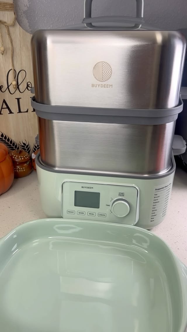 Instagram post by @janethdlh for Buydeem. Caption reads: Buydeem G67 Multi-function Digital Food Steamer.....