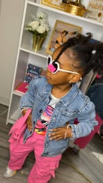 Instagram post by @lei.ondra for FabKids. Caption reads: Watch Lei’s GRWM featuring the cutest jacket and....
