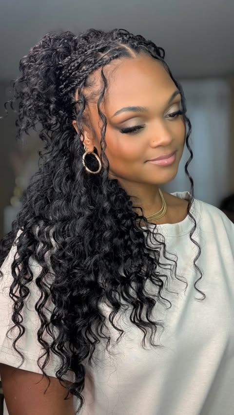 Instagram post by @qvrhair_official for QVR Hair. Caption reads: [...] harder 😉 Hair: Deep Wave 18 in 4 packs....