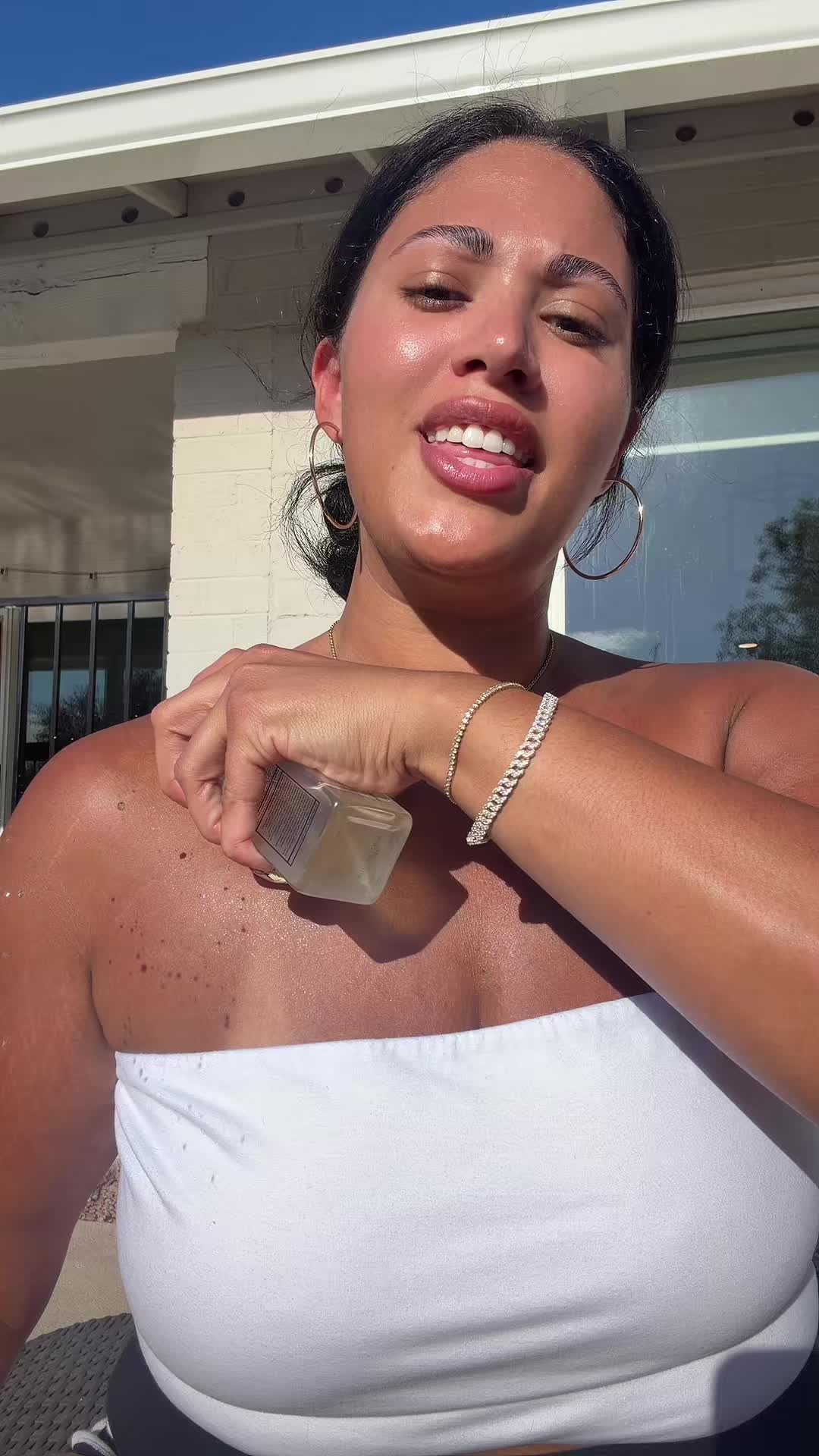 TikTok post by @brooklynreviewsxoxo for Truly Beauty. Caption reads: [...] being protected from the sun?!?! @Truly....
