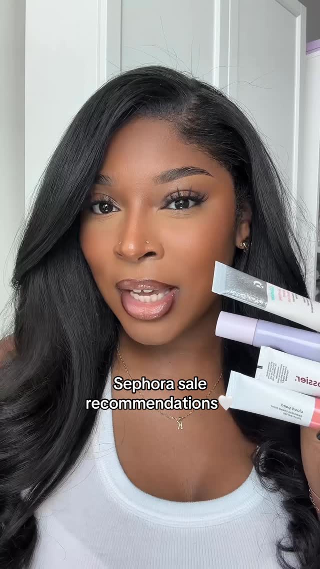 Instagram post by @kamillegregory for Glossier. Caption reads: sephora recommendations: @glossier edition 🤍 shop....