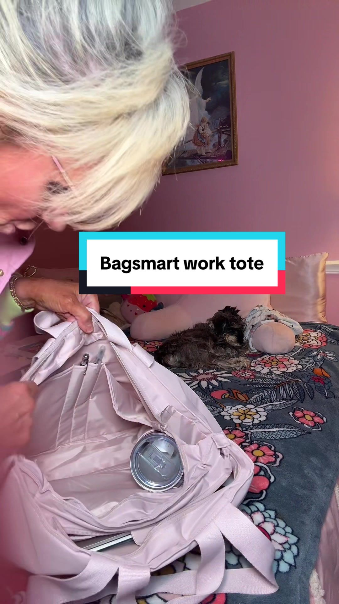 TikTok post by @colesmom21 for Bagsmart. Caption reads: There’s so much more to this bag, but if I had....