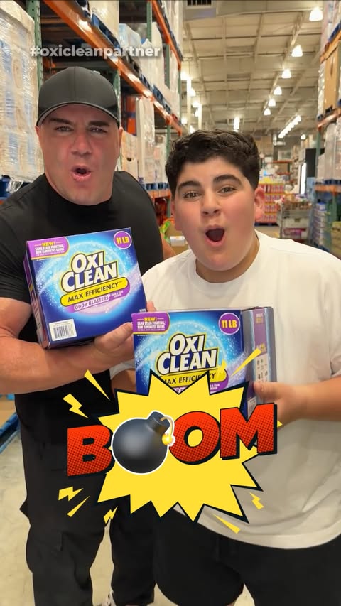 Instagram post by @a.j.andbigjustice for OxiClean. Caption reads: Stained Clothes Are A Big DOOM! ☠️....