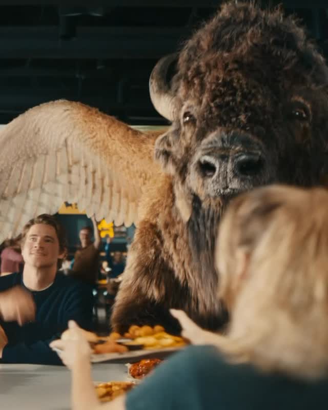Instagram post by @justinherbert for Buffalo Wild Wings. Caption reads: Football season is back and so are @bwwings iconic....