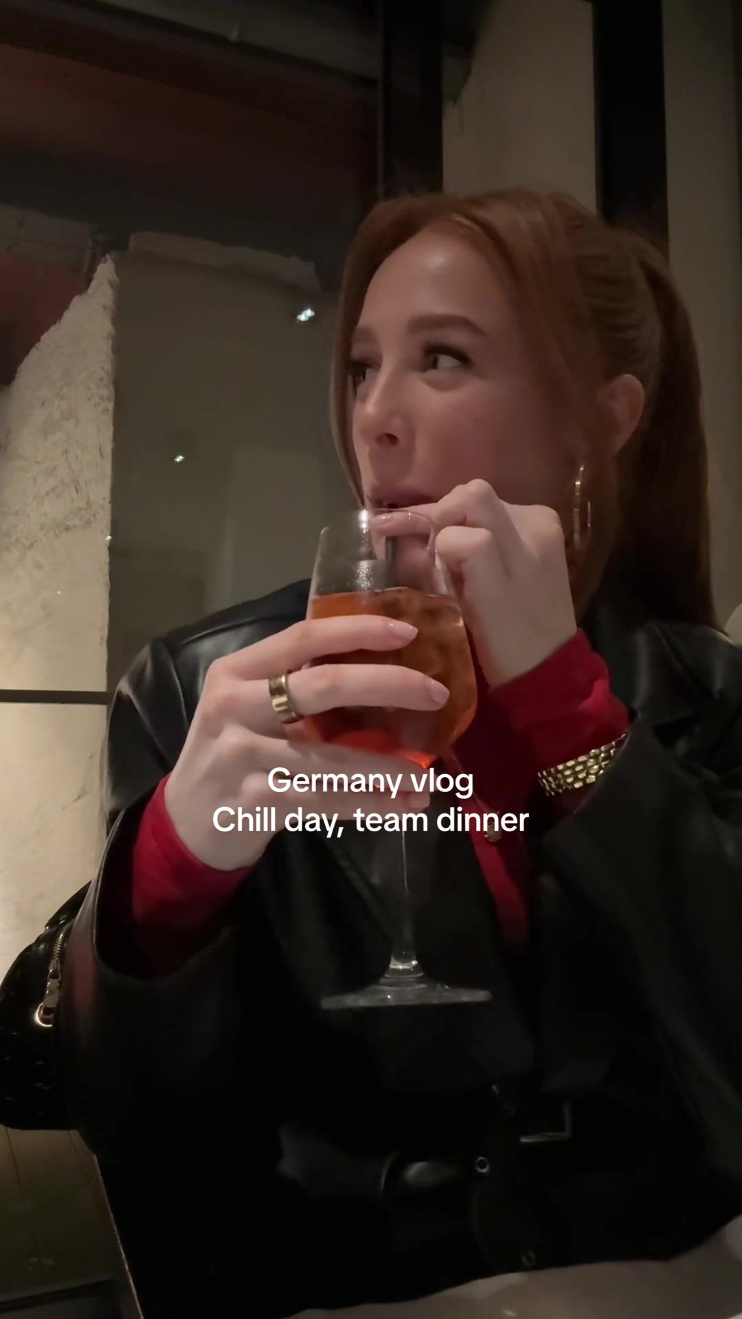 TikTok post by @achendricks for DERMA•E. Caption reads: Chill day today & a team dinner<3 @DERMA E ....