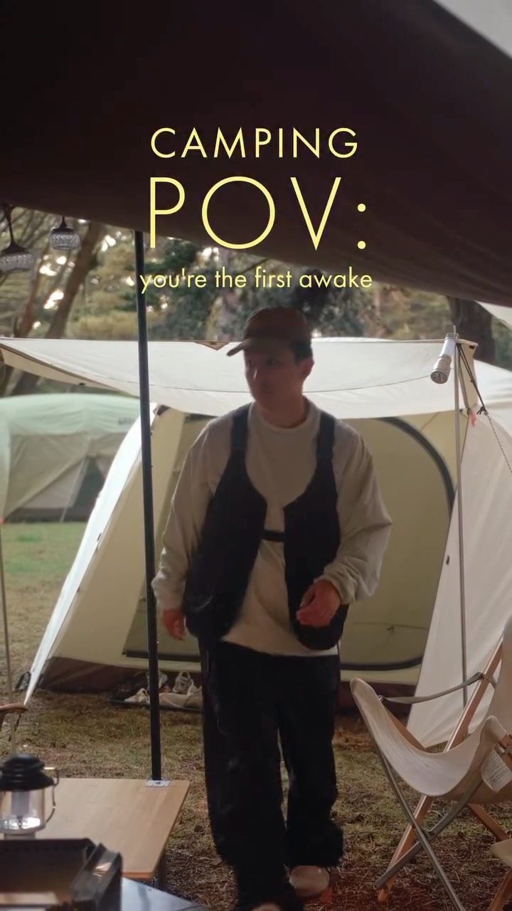 Instagram post by @ericallenluis for Snow Peak. Caption reads: camping 101 🏕️.