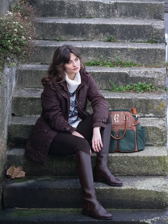 Instagram post by @minakshi.mahta for Holland Cooper. Caption reads: Brown style with touch of white with....