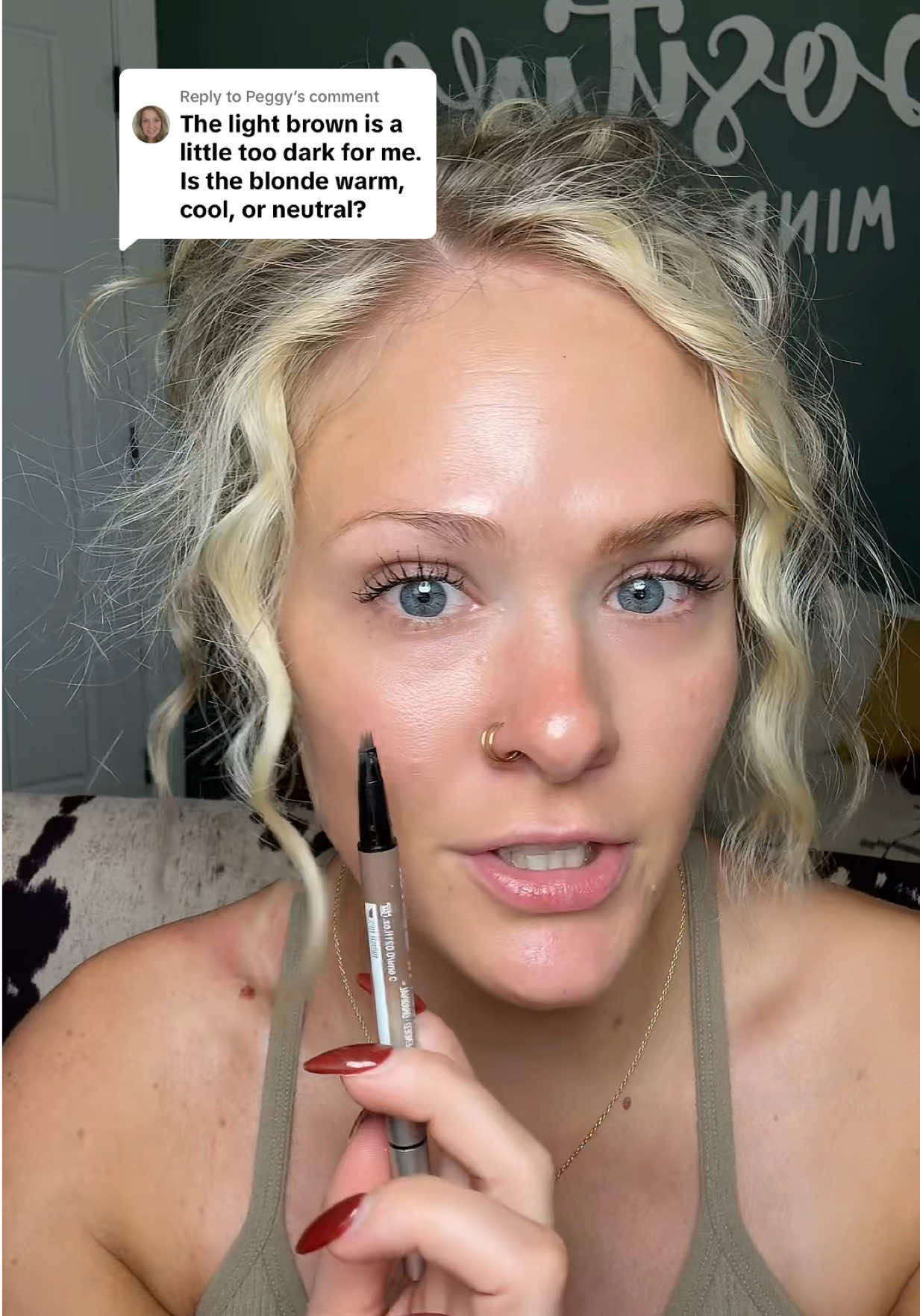 TikTok post by @jolioliolivertts for iMethodBeauty. Caption reads: Replying to @Peggy okay I take it back, the blonde....