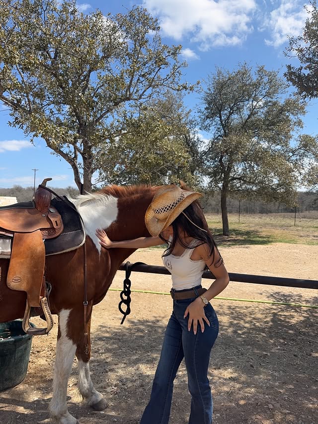Instagram post by @alexkoco for Boot Barn. Caption reads: [...] . . . . . . . . . #horsebackriding #ad....