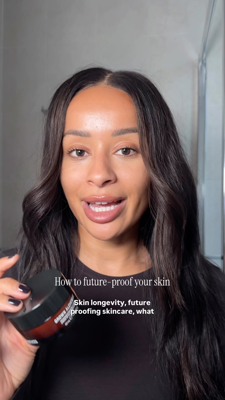Instagram post by @katieo.skin for Grown Alchemist. Caption reads: ad What does it mean to *future-proof* your skin?....