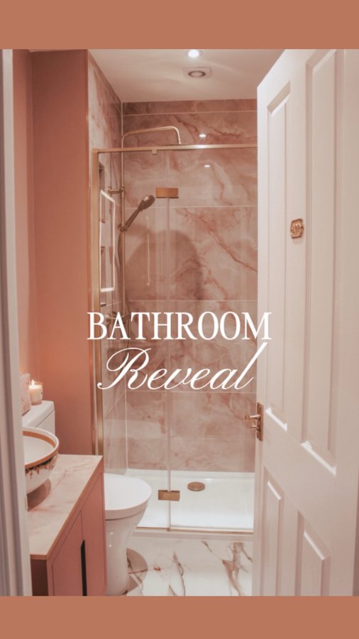 Instagram post by @whitneybaconevans for Plank Hardware. Caption reads: ✨ Bathroom reveal ✨

Super excited to share with....