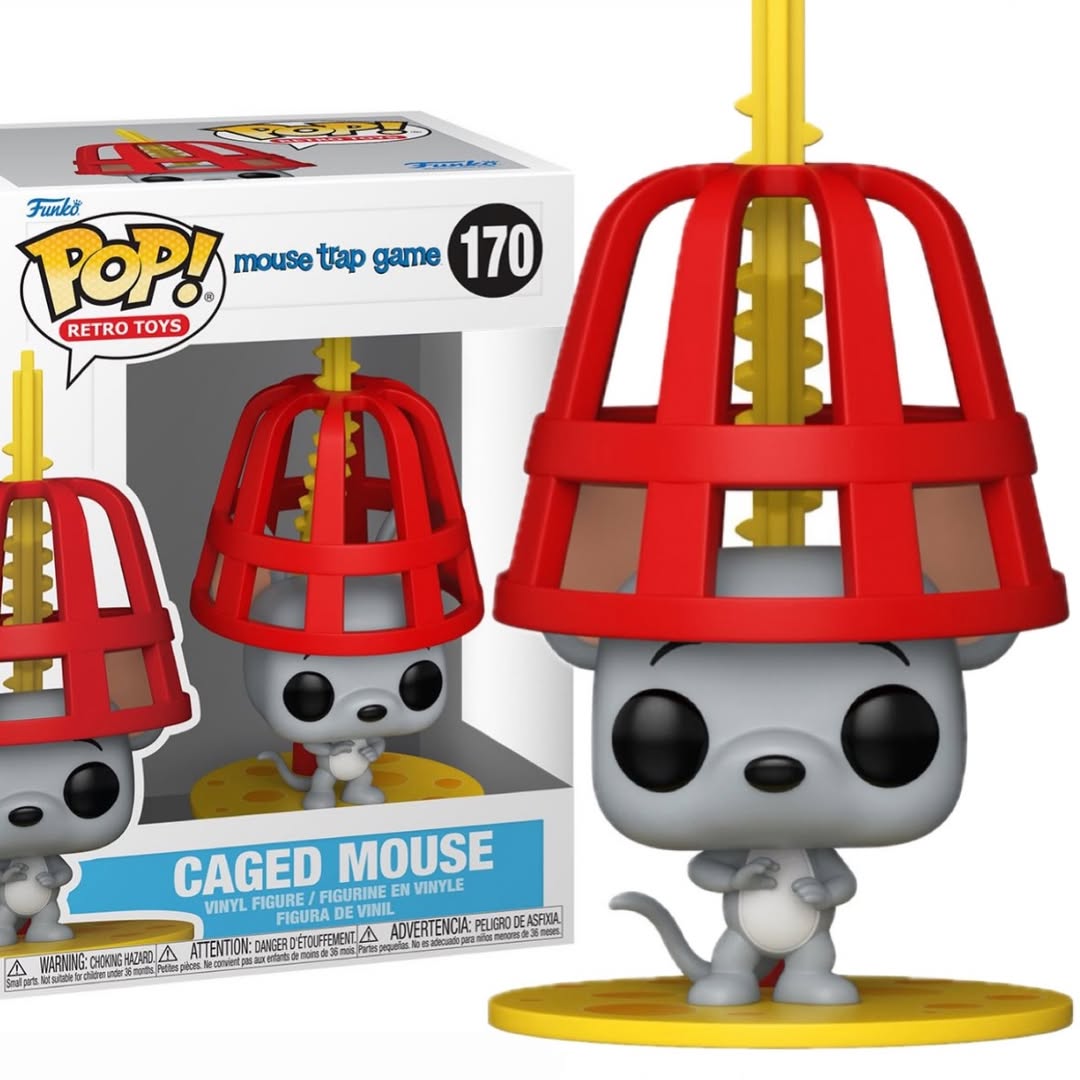 Instagram post by @funkopopsnews for Funko. Caption reads: [...] check the new Retro Toys Mouse Trap Funko....