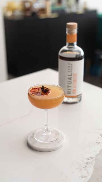 Instagram post by @jaylynn_little for Ritual Zero Proof. Caption reads: Here’s another delicious zero proof cocktail that....