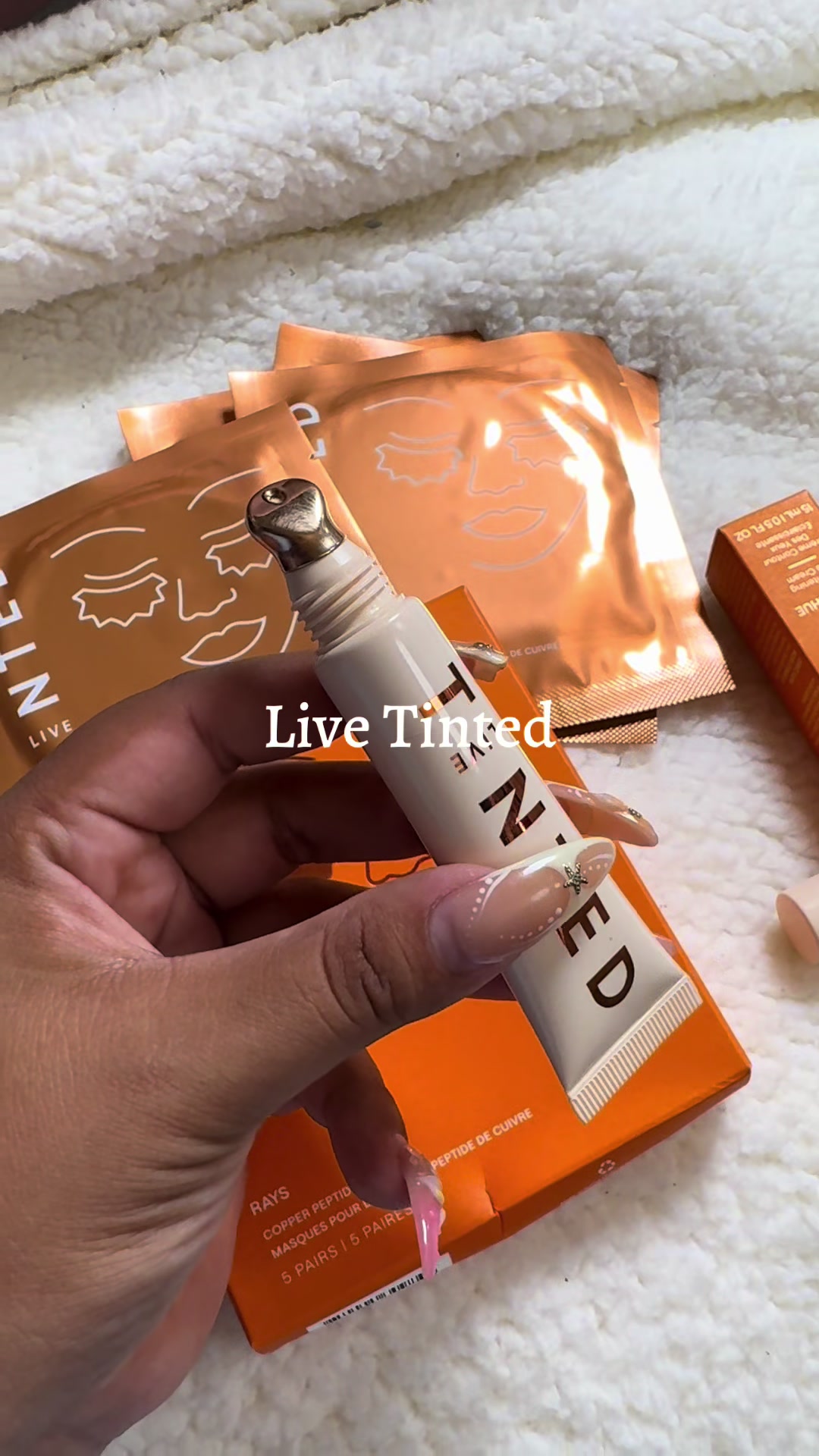 TikTok post by @mishrofer for LIVE TINTED. Caption reads: @Live Tinted #skincare #livetinted #eyecream [...].