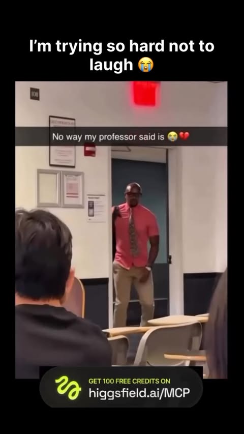 Instagram post by @brainhex_ for Higgsfield AI. Caption reads: Interesting fact: What happens when a teacher....