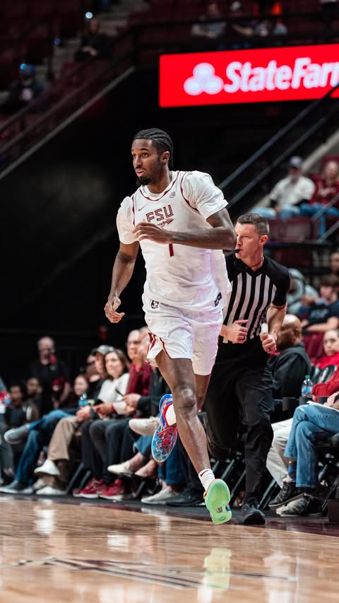 Instagram post by @fsuhoops for Truist. Caption reads: [...] last home game of 2025 🍢 #Connected |....