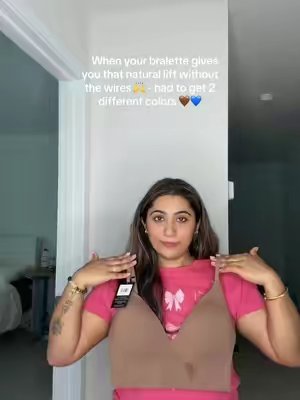 TikTok post by @subedi.anisha for Maidenform. Caption reads: [...] natural lift without the wires 🙌....