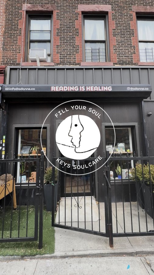 Instagram post by @adanne.co for Keys Soulcare. Caption reads: Filling your soul, one page at a time. 📚✨....