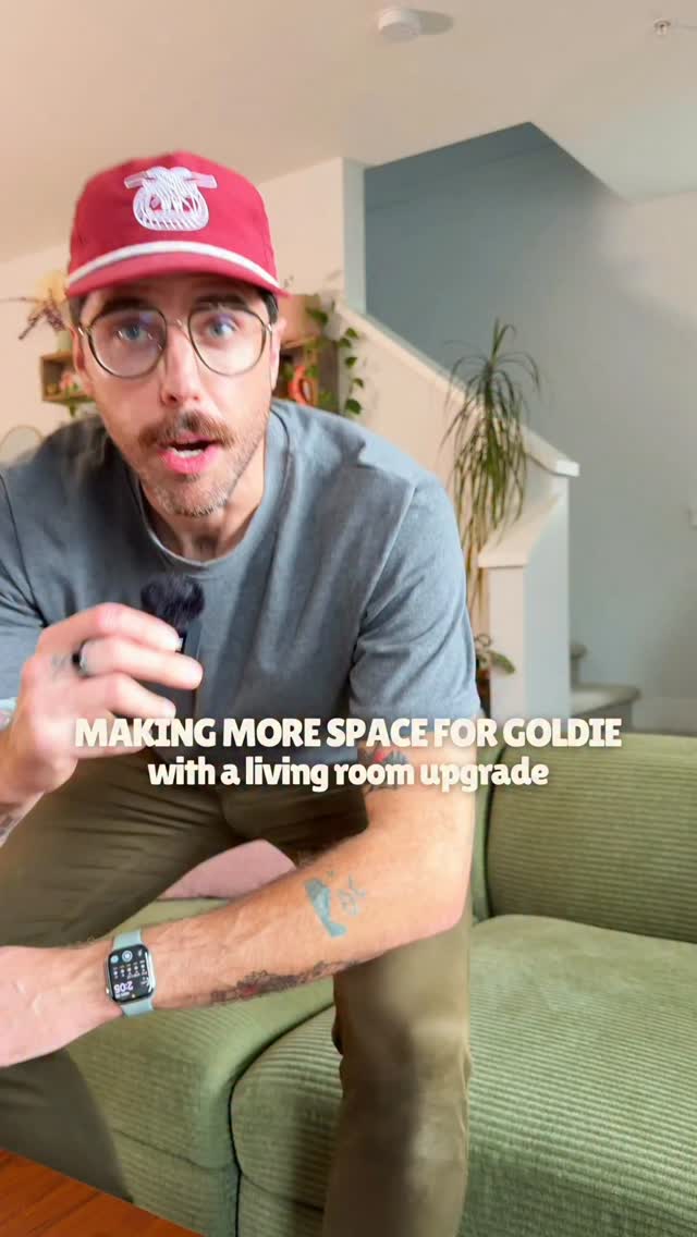 Instagram post by @jeffrey_norgren for Cozey. Caption reads: OUR LIVING ROOM TRANSFORMATION ✨

#ad My daughter....