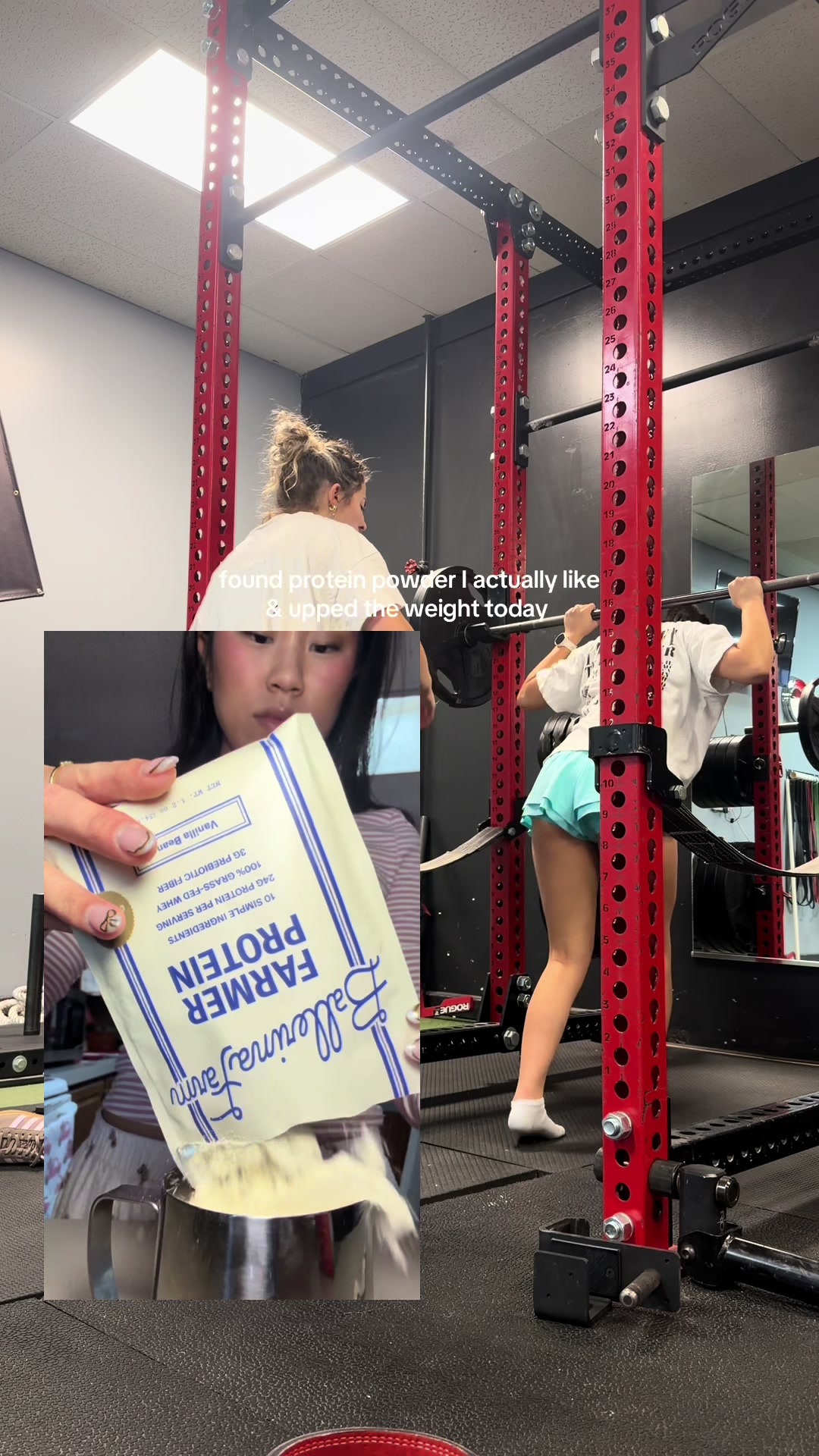 TikTok post by @mavisjoa for Ballerina Farm. Caption reads: My fav is definitely the vanilla!!! 🤍✨🏋️‍♀️....