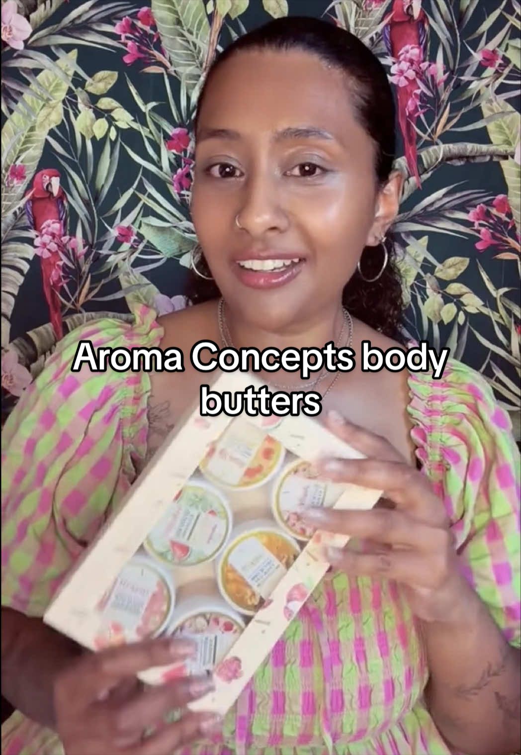 TikTok post by @hematalksperfume for Aroma Concepts. Caption reads: I’ve been trying out the new Aroma Concepts body....