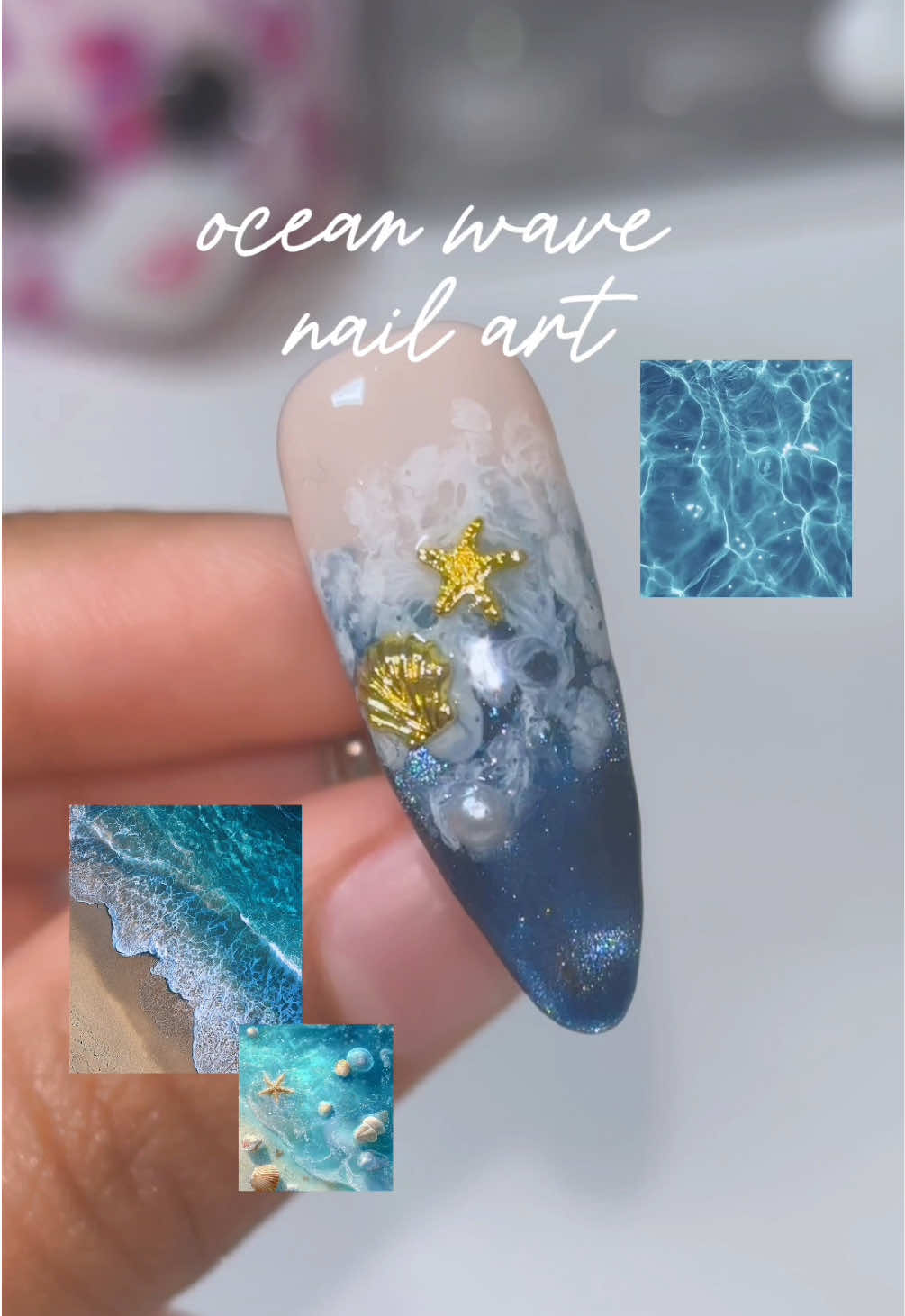 TikTok post by @orangeflowernail for BORN PRETTY. Caption reads: [...] song out of my head rn lol using: 🐚 @born....