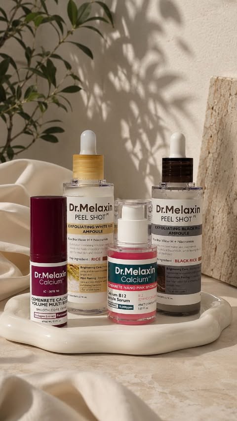 Instagram post by @jahx.aivu for Dr.Melaxin. Caption reads: ✨ Current skincare favorites by Dr. Melaxin 🤍....