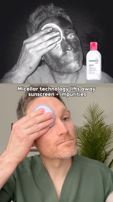 Instagram post by @drbullockderm for Bioderma. Caption reads: [...] cleansing still be effective? I put....