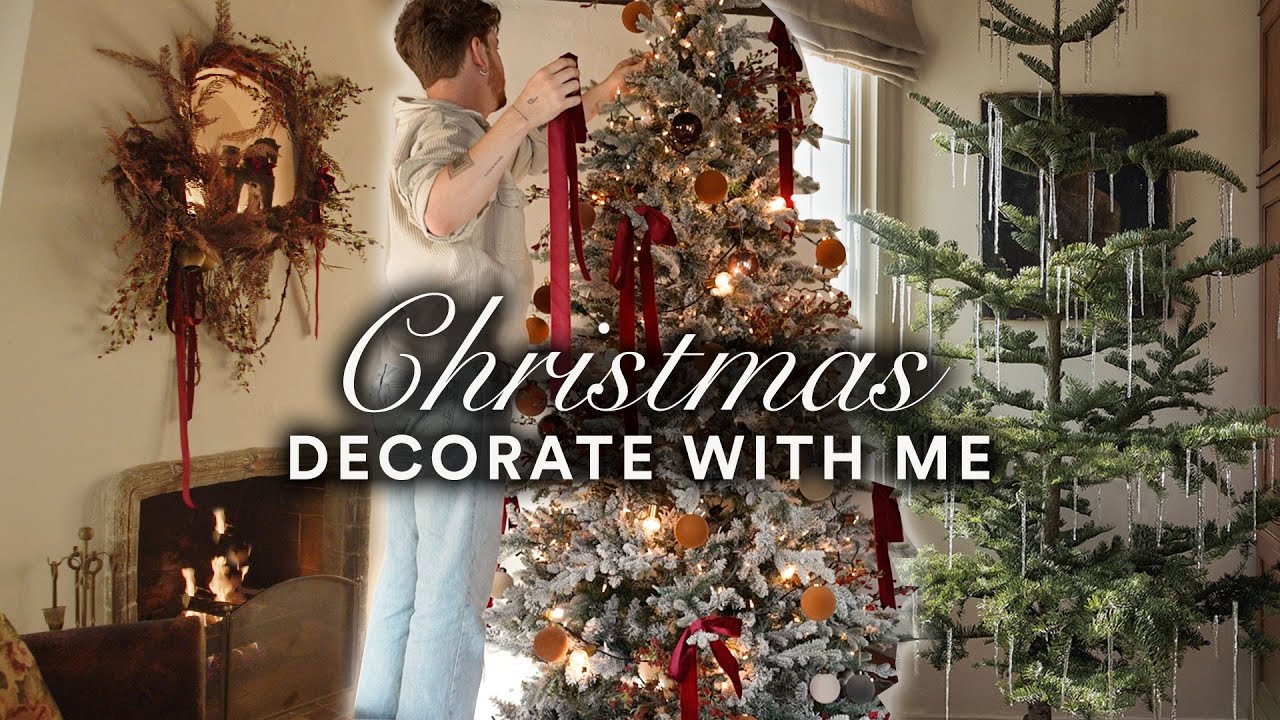 YouTube post by @lonefox for Tommy Jeans. Caption reads: DECORATE WITH ME for CHRISTMAS *Cozy Holiday Decor....