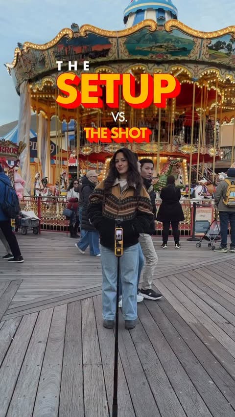 Instagram post by @eyeofshe for SmallRig. Caption reads: The setup vs. the shot 📷✨ When you’re creating....