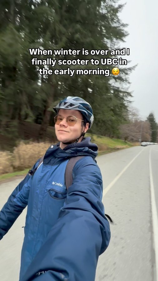 Instagram post by @scooterdomm for Gotrax. Caption reads: [...] I can scooter again to UBC on my @ridegotrax....