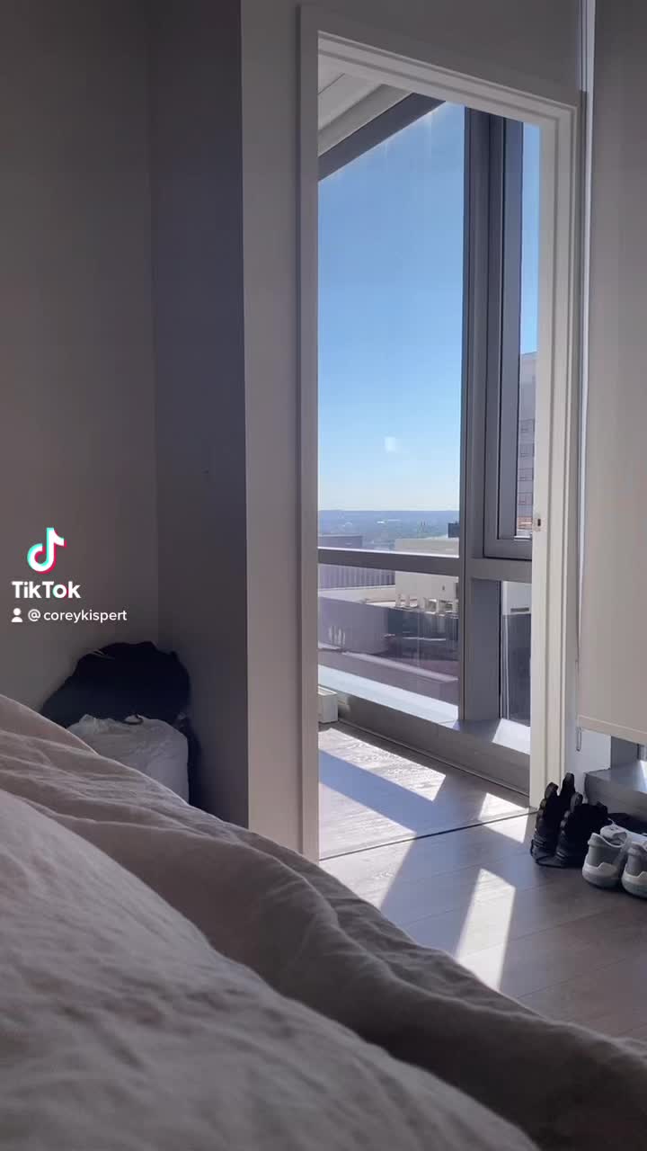 TikTok post by @coreykispert for Bulletproof. Caption reads: #ad Sun is shining in the apartment, @Bulletproof....