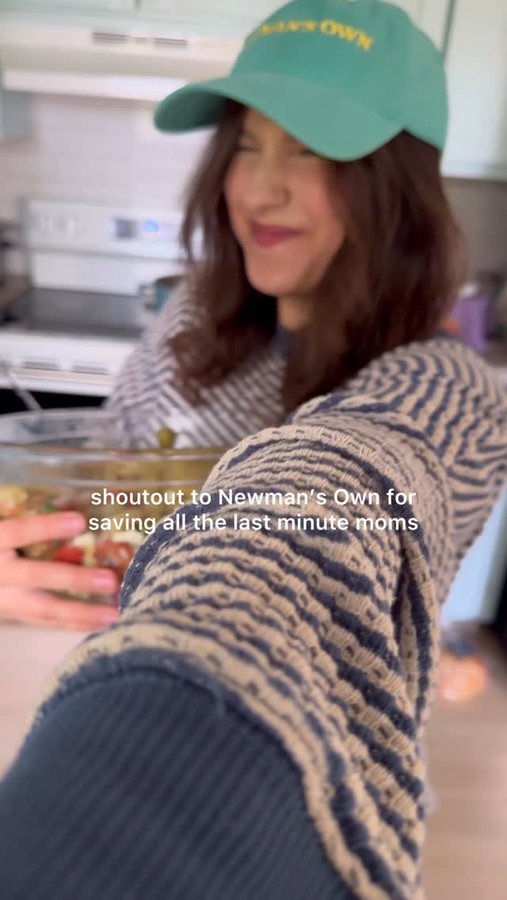 Instagram post by @janellemarieandrews for Newman's Own. Caption reads: Nothing says ‘I’ve got it together’ like showing....