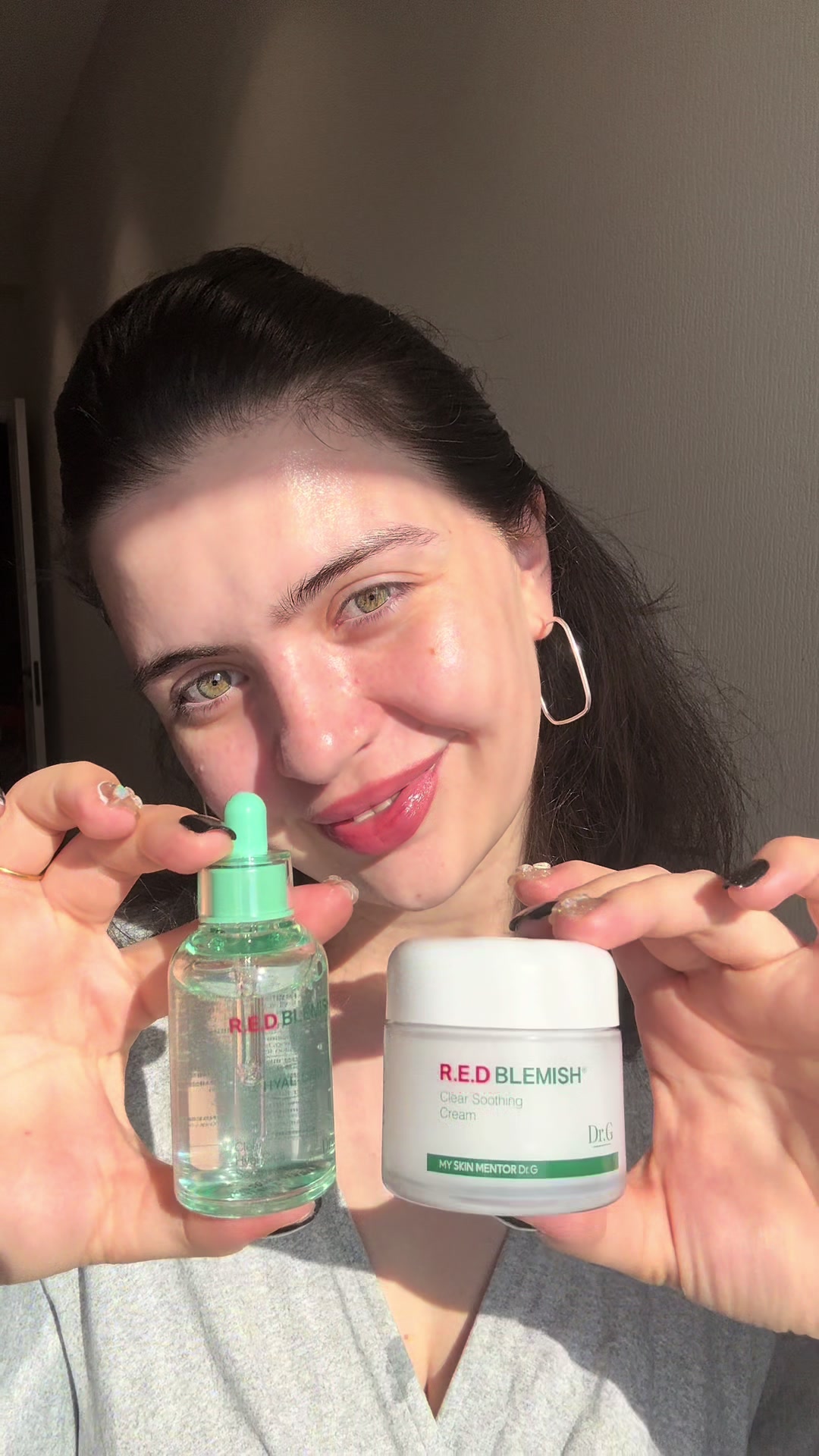TikTok post by @ugc_anni for Dr.G. Caption reads: Redness relief and blemish control in every drop....