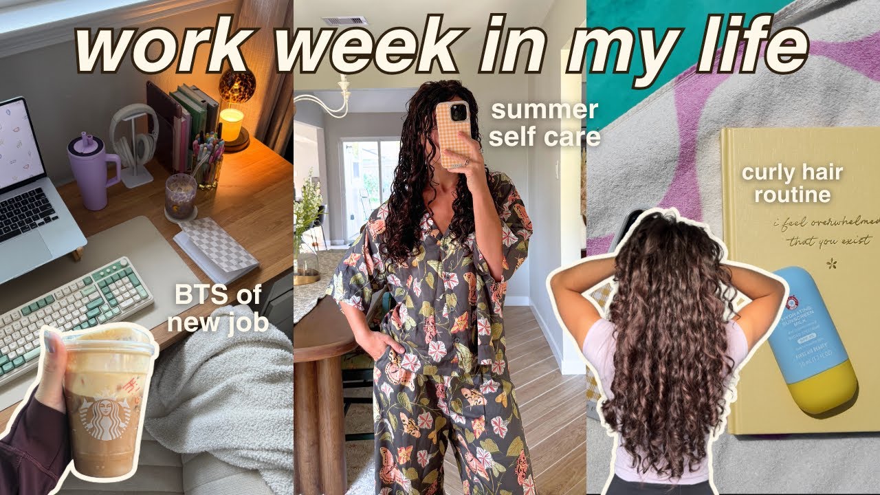 YouTube post by @AbbyAsselin for BetterDaysCo. Caption reads: work week in my life ☕️🍋📔 BTS of my new job,....