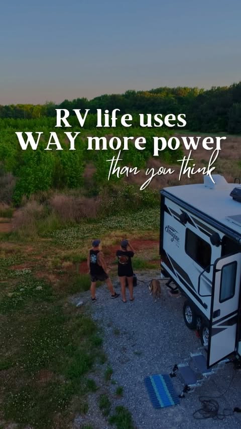 Instagram post by @the_renegade_ramblers for BLUETTI Official. Caption reads: We didn't realize how much of RV life revolves....